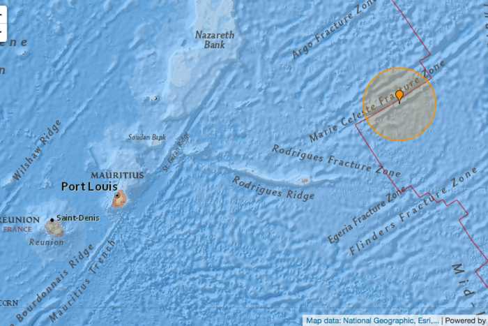 Séisme de magnitude 5.0 enregistré à 300 km de Rodrigues mercredi