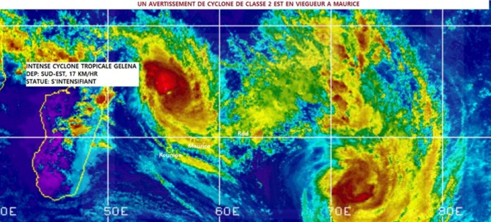 Le cyclone tropicale intense GELENA est à 470 km de Maurice