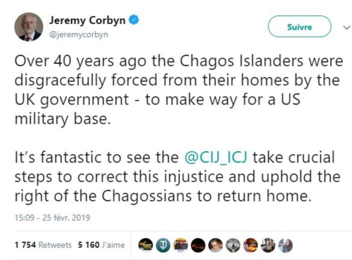 Jeremy Corbyn est heureux de la décision de la CIJ