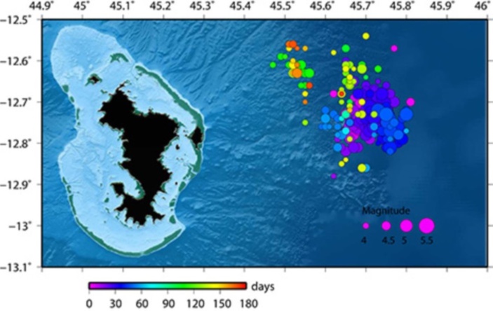 [Mayotte] Depuis le 1er février, 25 séismes de magnitude supérieure ou égale à 4