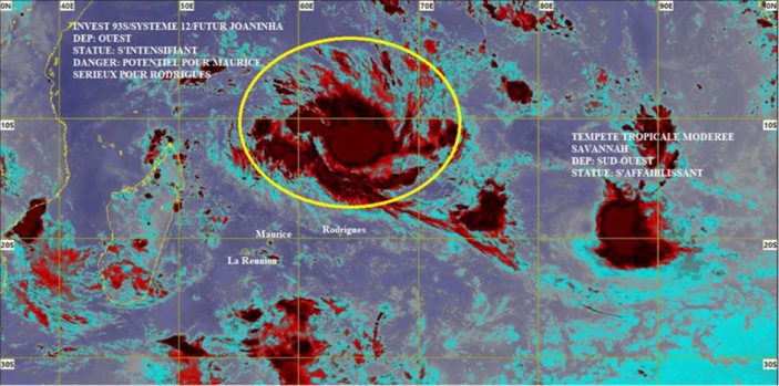 La future tempête tropicale JOANINHA au Nord-Nord-Est de Maurice