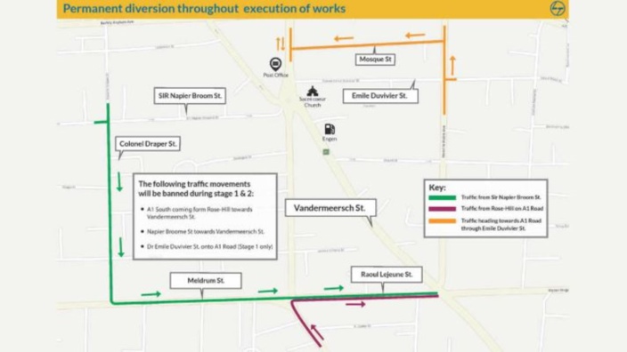 Metro Express : Des routes fermées et des déviations à prévoir à Beau-Bassin