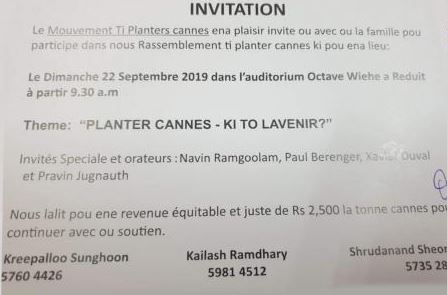 Pravind Jugnauth refuse l'invitation des Ti Planteurs Cannes 