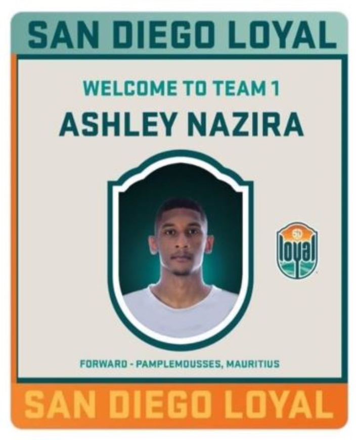 Le Mauricien Ashley Nazira rejoint officiellement le club de foot de San Diego aux Etats-Unis