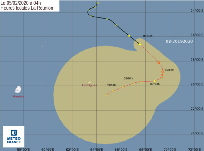 La dépression tropicale évoluant au Nord-Est de Rodrigues est baptisée Francisco