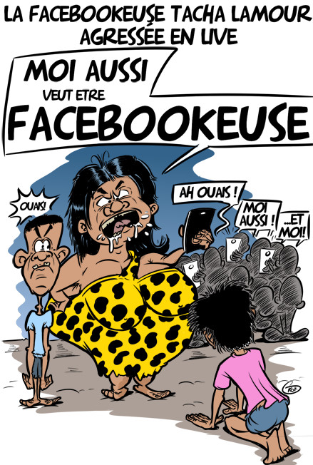[KOK] Le dessin du jour : La Facebookeuse TashaLamour sauvagement agressée par des lâches