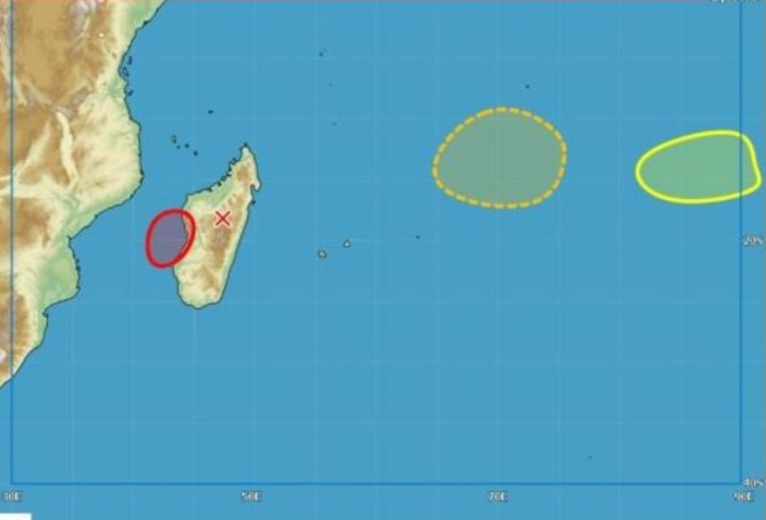 Saison cyclonique : 2 zones suspectes à l'Est de Maurice
