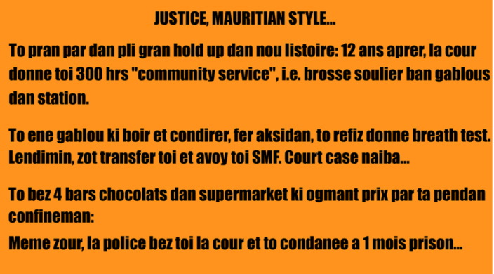 [Paul Lismore] Justice, Mauritian Style...