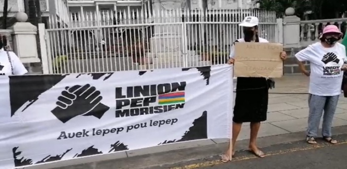 Manif de Linion Pep Morisien hier à Port-Louis