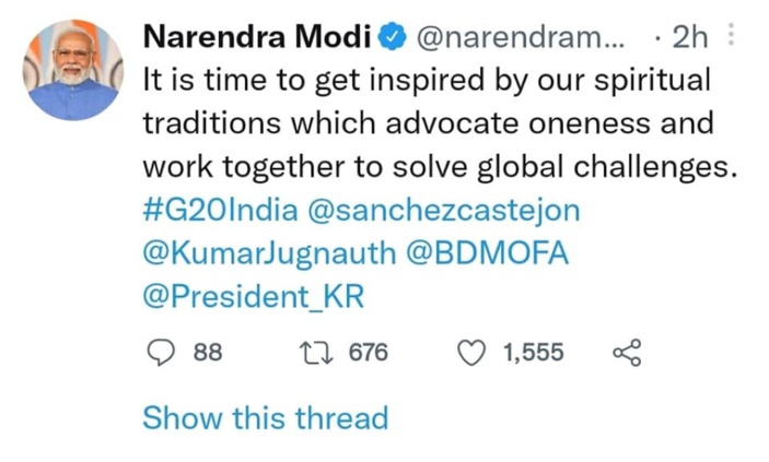 G20 en Inde : Le troublant tweet de Narendra Modi à Jugnauth