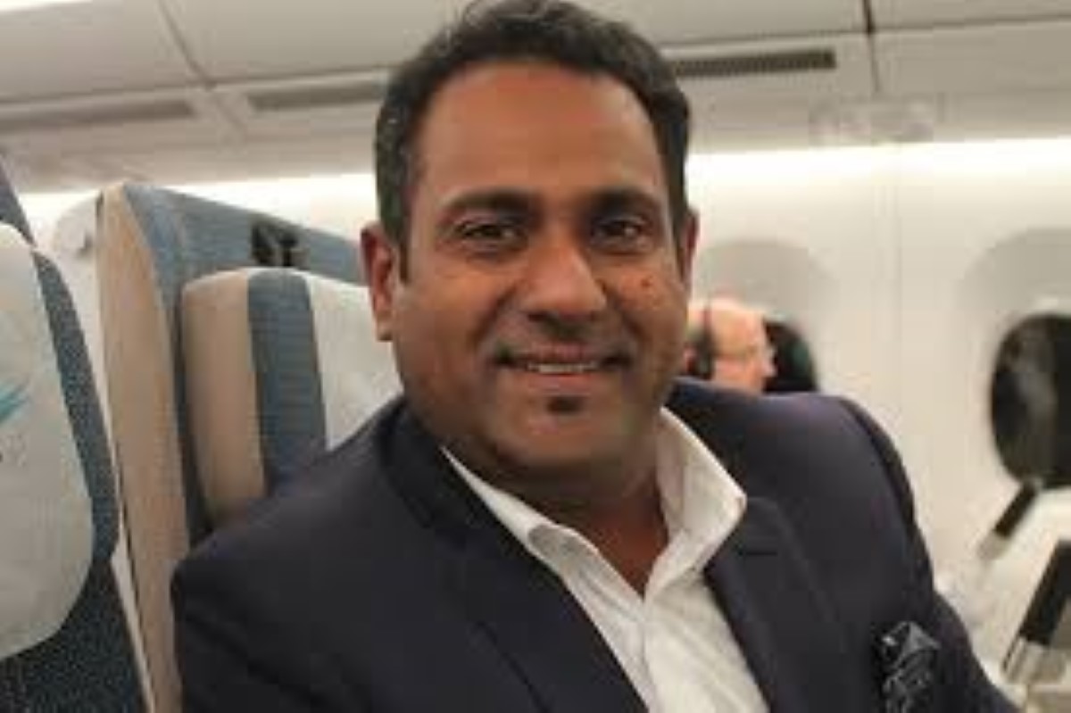 Le CEO de Air Mauritius Somas Appavou lors du vol inaugural du deuxième A350-990