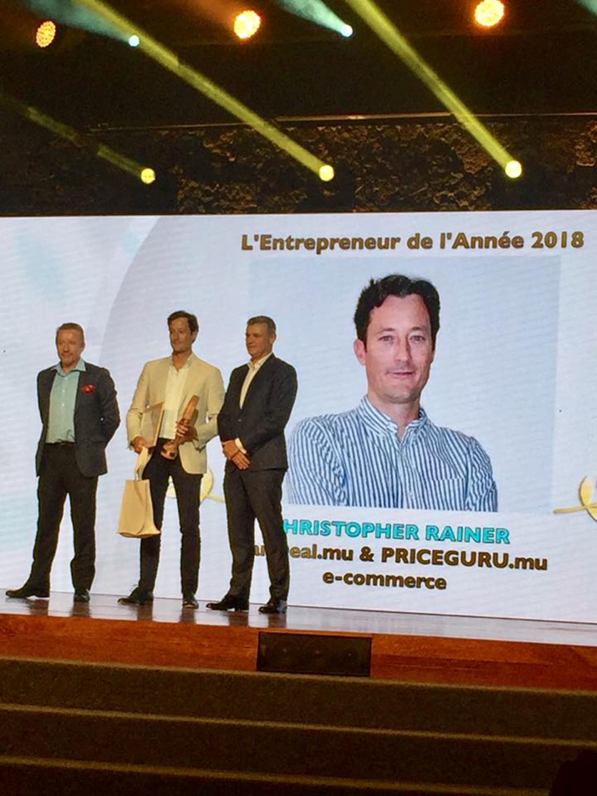 L’Entrepreneur de l’année 2018 – Tecoma Award : Christopher Rainer de MariDeal.mu & PriceGuru.mu
