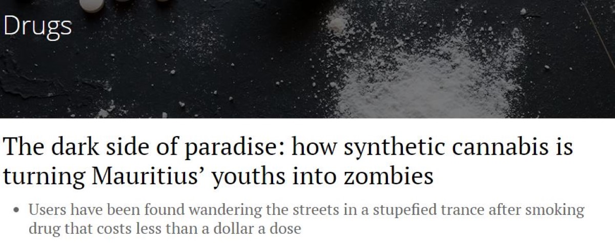 Le côté obscur du paradis : comment le cannabis synthétique transforme les jeunes mauriciens en zombie