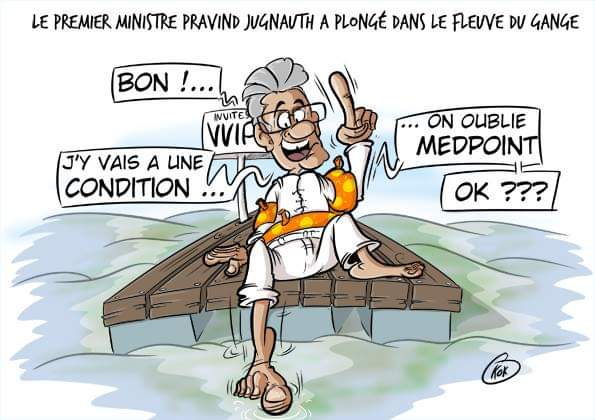 [KOK] Le dessin du jour : Le Premier ministre Pravind Jugnauth a plongé dans le fleuve du Gange