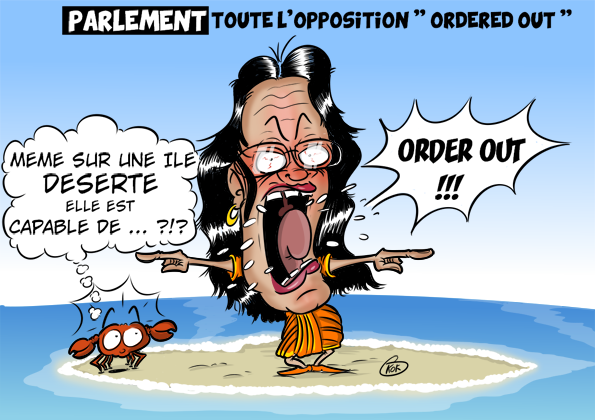 [KOK] Le dessin du jour : L'opposition «ordered out» au Parlement