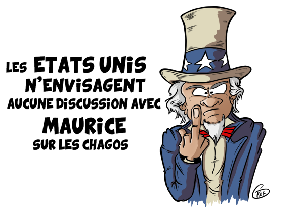[KOK] Le dessin du jour : Les Etats-Unis n'envisagent aucune discussion avec Maurice sur les Chagos 