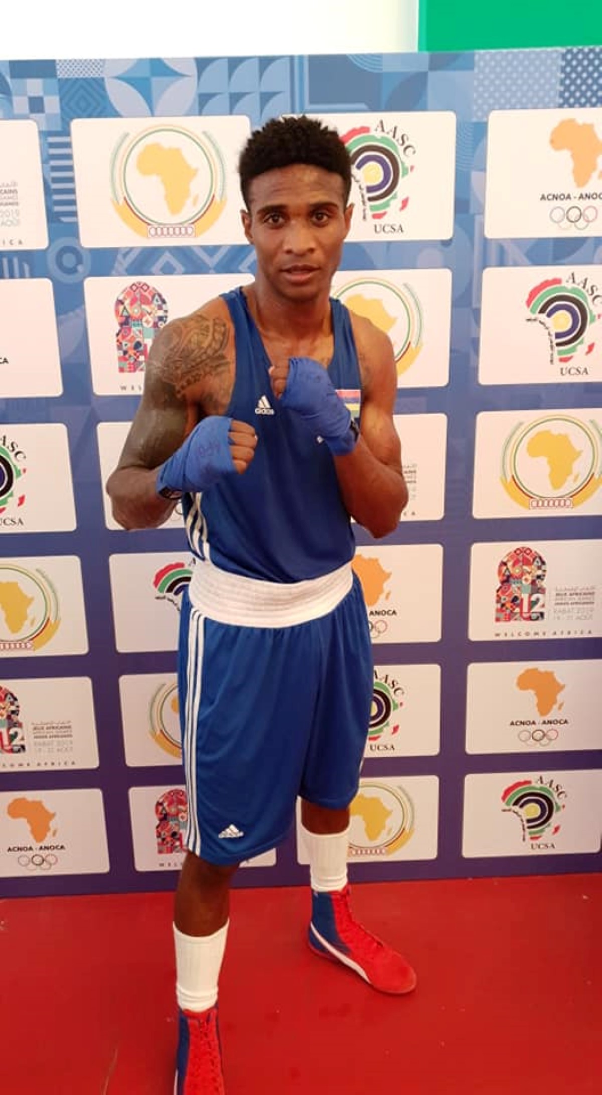 Jeux Africains 2019 : Le boxeur Floyd Merven Clair remporte l'or dans la catégorie des 69 kg