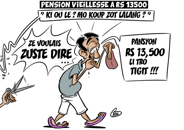 L'actualité vu par KOK : Pension vieillesse à Rs 13 500