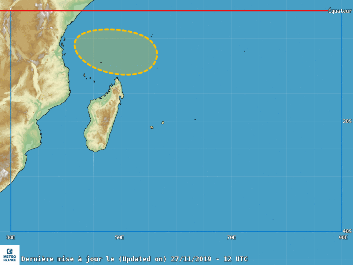 Formation d'une tempête tropicale au nord de Madagascar en cours...
