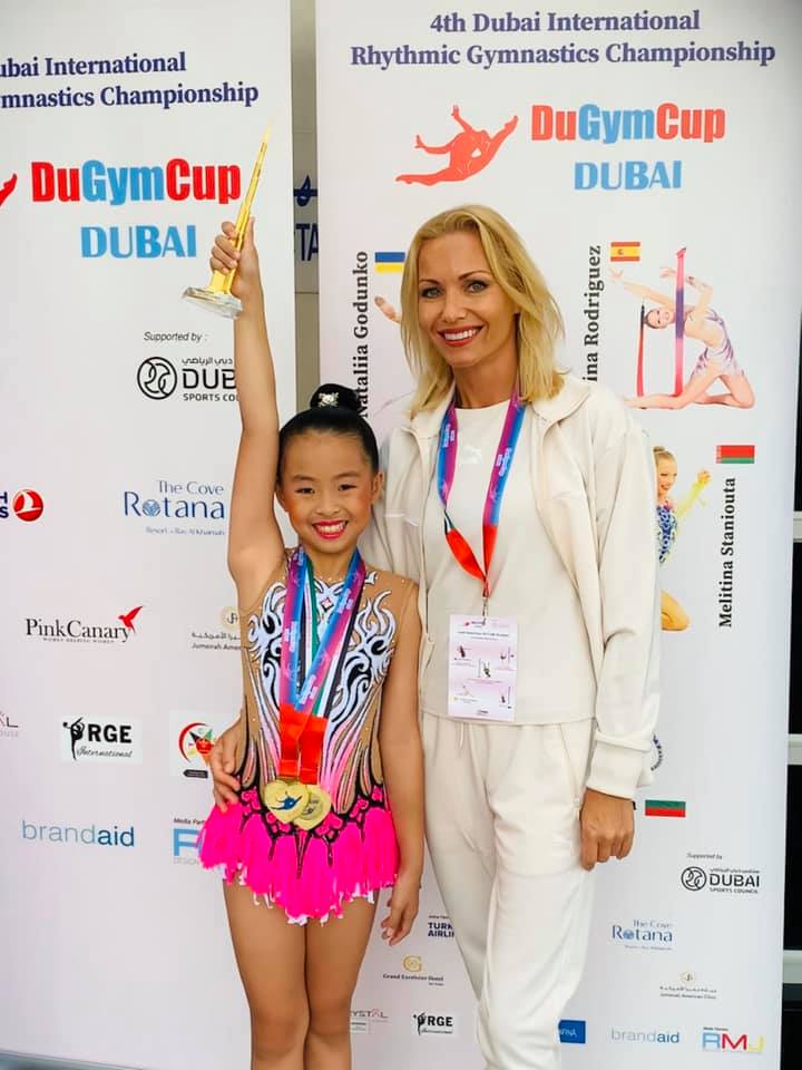 📷 Dubai International Rhythmic Championship : La Mauricienne Meghan Aling, 9 ans, décroche deux médailles d’or au DuGym 2019, le.