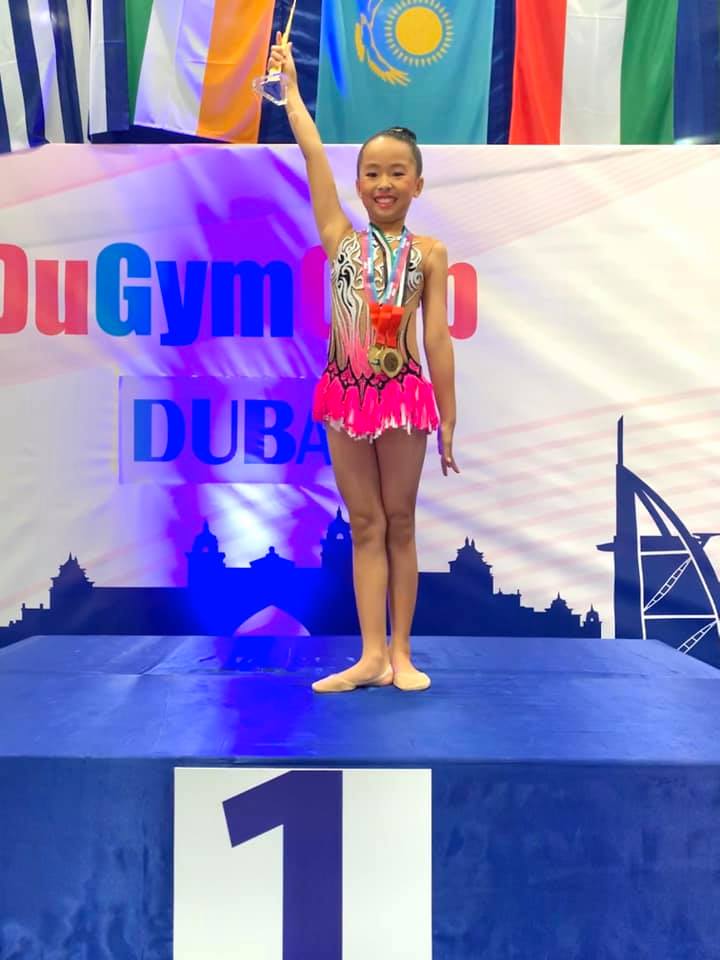 📷 Dubai International Rhythmic Championship : La Mauricienne Meghan Aling, 9 ans, décroche deux médailles d’or au DuGym 2019, le.