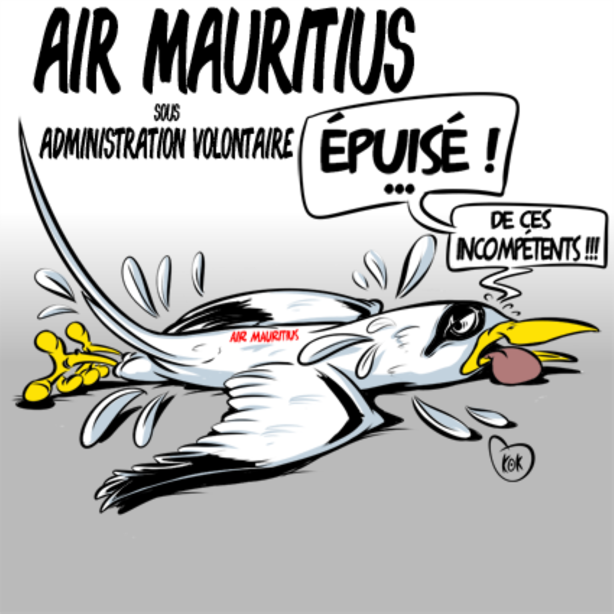[KOK] Le dessin du jour : Air Mauritius sous administration volontaire