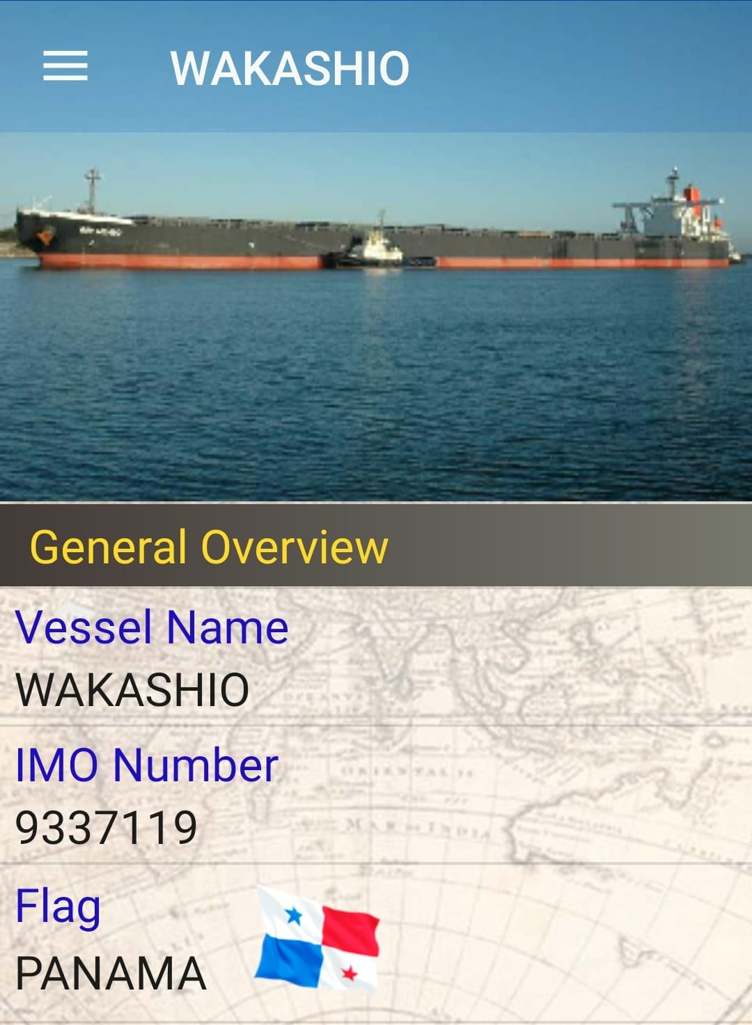 Le Wakashio, un bateau cargo avec des hommes à bord, en difficulté à Pointe d'Esny