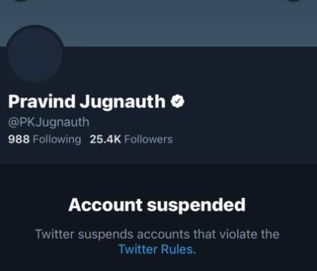 Le compte officiel de Pravind Jugnauth sur Twitter est suspendu