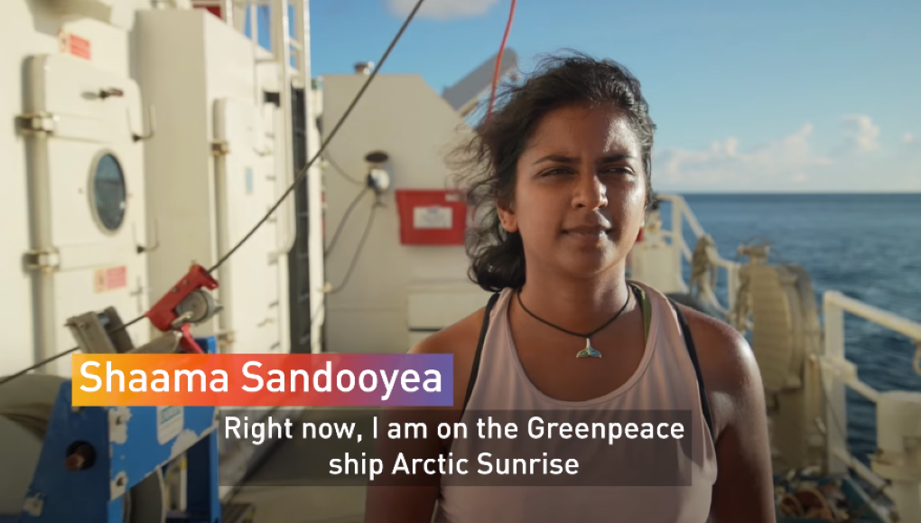 [Vidéo] A bord du Greenpeace Arctic Sunrise avec la mauricienne et biologiste marine Shaama Sandooyea 