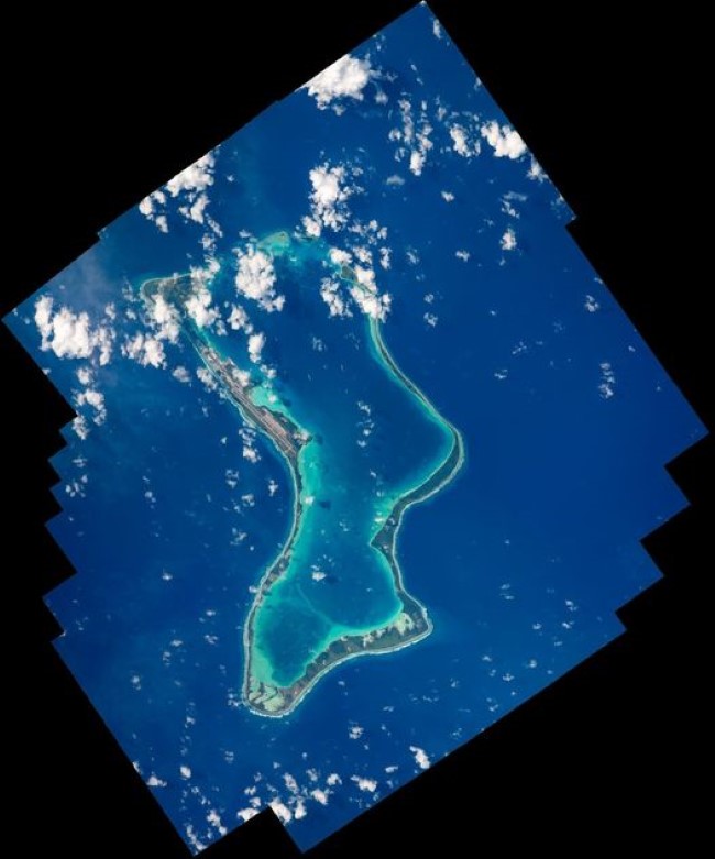 Thomas Pesquet photographie l'atoll Diego Garcia depuis l'espace