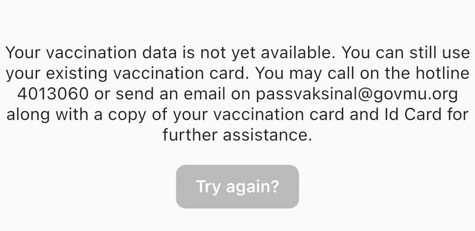 Carton rouge pour la carte vaccinale numérique BeSafeMoris 