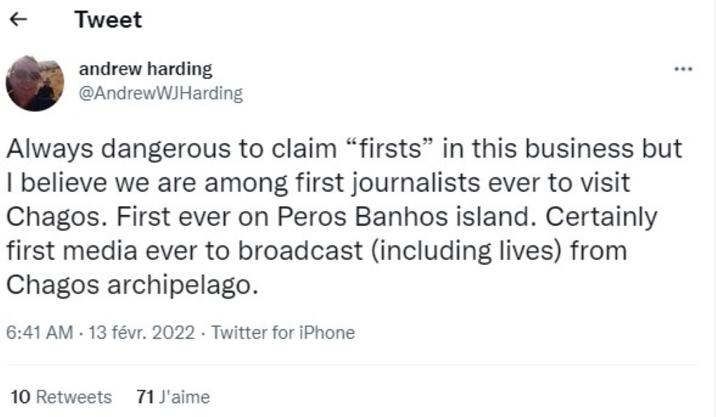 Voyage aux Chagos aux frais des contribuables : La sournoiserie des journalistes britanniques n'a aucune limite