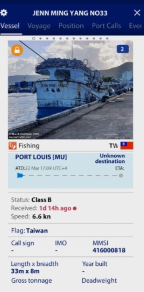 Au large de Bel Ombre : un navire de pêche taiwanais « victime » d’une panne de moteur