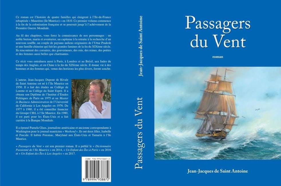 Sortie en librairie du roman « Passagers du Vent » de Jean-Jacques De St Antoine