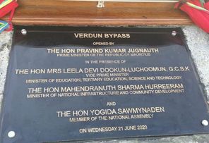 Polémique à Verdun Bypass : Le nom de Yogida Sawmynaden gravé en lettres d'or 