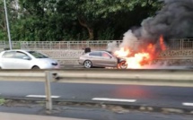 Montagne Ory : une voiture prend feu sur l’autoroute, les occupants sortent indemnes 