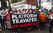 Manifestation: Les employés d’Air Mauritius dans la rue