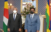 Le président seychellois Ramkalawan 1. Le président mauricien Roopun 0